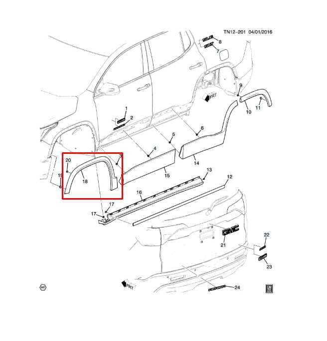 2017-2023 GMC Acadia SLT-1 Front RH Fender Flare Wheel Opening Molding 84446090 - Alshned Auto Parts