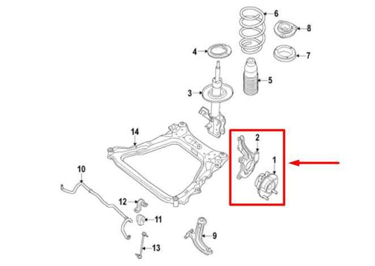 2009-20 Nissan Maxima Front Left Driver Side Spindle Knuckle Hub 40015-JA02A OEM - Alshned Auto Parts