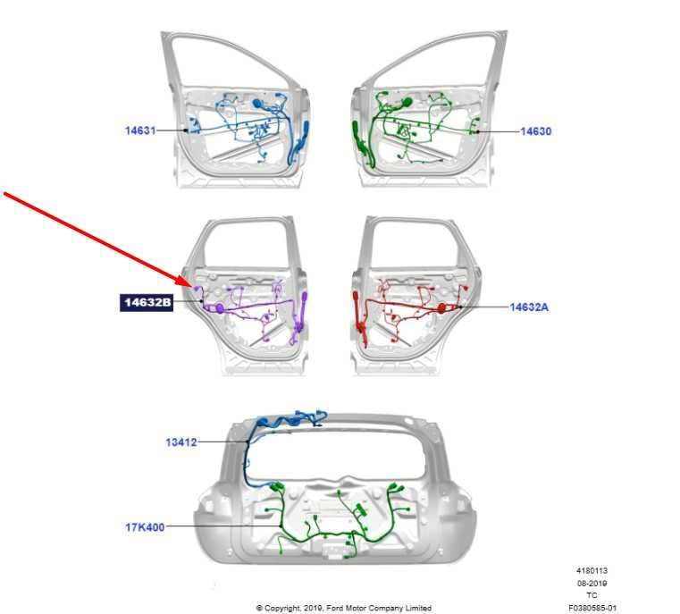 2024 Ford Escape ST Rear Left Driver Side Door Wire Harness RZ1Z-14633-C OEM - Alshned Auto Parts