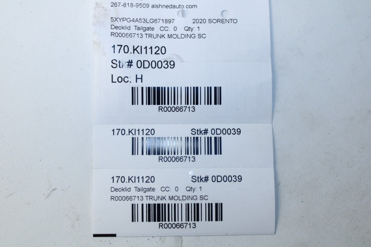 2016-20 Kia Sorento LX Tailgate Upper Garnish Trim Panel Molding 87371-C6000 OEM - Alshned Auto Parts