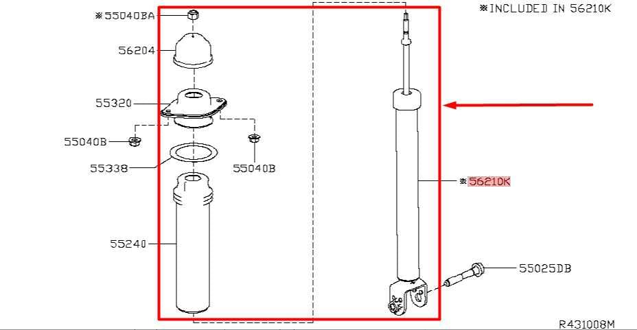 2019-2024 Nissan Altima Rear RH / LH Side Shock Strut Absorber E6210-6CA0B OEM - Alshned Auto Parts