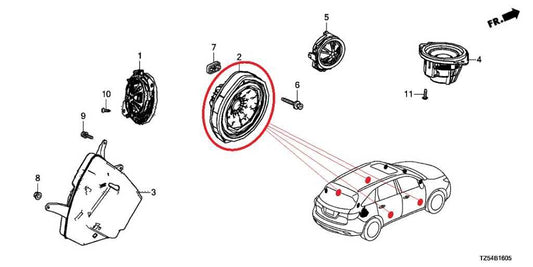 14-24 Acura MDX w/Tech Pkg Front and Rear Right and Left Door Speaker EAS16P806A - Alshned Auto Parts