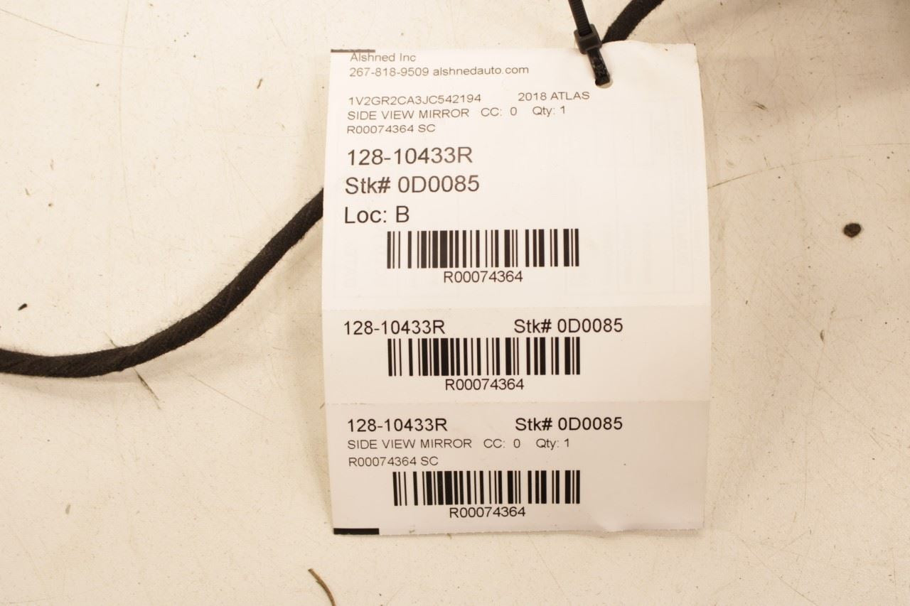 2018 Volkswagen Atlas S Passenger RH Side Rear View Mirror 3CN-857-508-9B9 OEM - Alshned Auto Parts