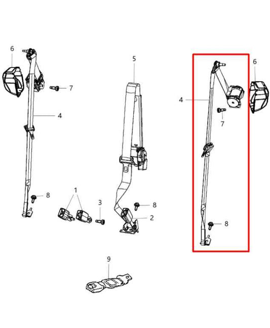 2014-18 Jeep Grand Cherokee Overland Rear Left Side 2nd Row Seat Belt Retractor - Alshned Auto Parts