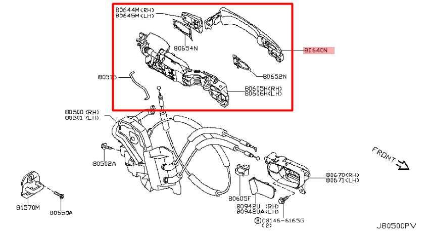 2015-2017 Infiniti QX50 3.7L AWD Front Door Passenger Right Side Exterior Handle - Alshned Auto Parts