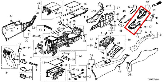 19-25 Acura RDX SH-AWD Center Console Shifter Trim Bezel w/ Switch 77295-TJB-A0 - Alshned Auto Parts