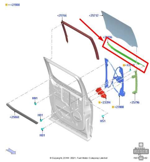 2015-2020 Ford F150 Rear Left Door Window Outer Belt Molding FL3Z-1625597-D OEM - Alshned Auto Parts