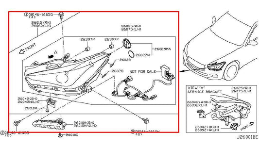 15-18 Infiniti Q50 Front Passenger Side LED Adaptive Headlight Lamp *ReaD ASIS* - Alshned Auto Parts