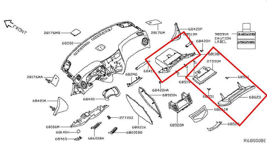 2014-2019 Infiniti QX60 Glove Box Storage Compartment 68510-9NB0A OEM - Alshned Auto Parts