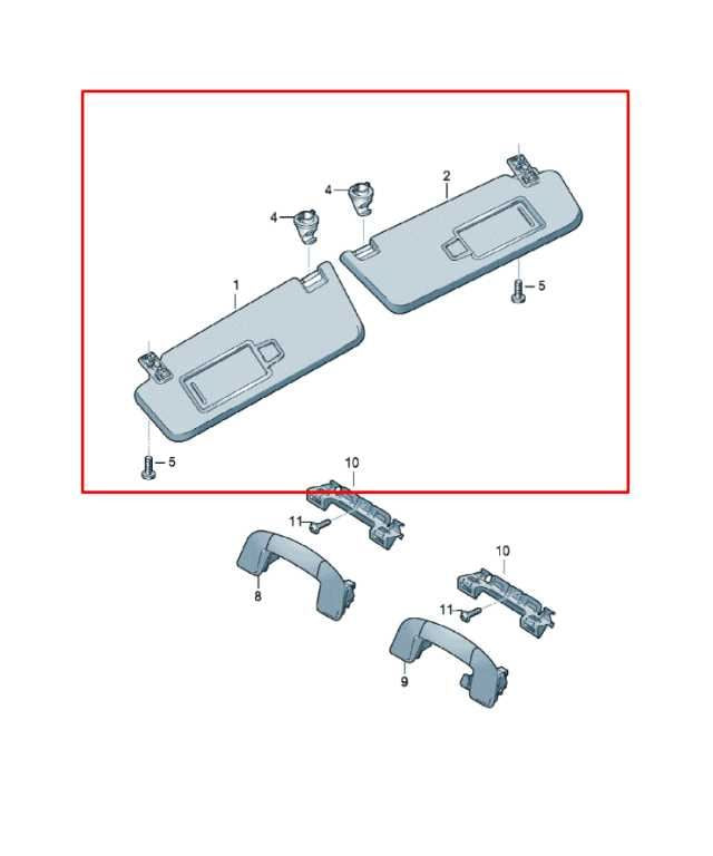 18-25 Volkswagen Atlas Front Right and Left Sun Visor Set w/ Illuminated Mirror - Alshned Auto Parts