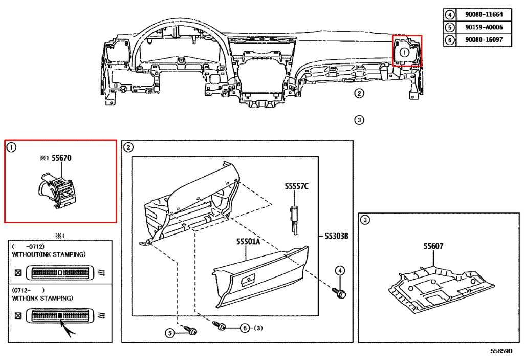 07-11 Toyota Camry LE Front Right and Left Outer Air Vent Grille 55670-06101-B1 - Alshned Auto Parts
