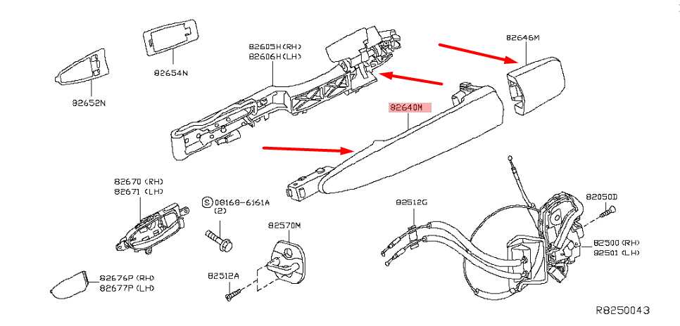 2013-2020 Nissan Pathfinder Rear Left Side Door Exterior Handle 82640-3TA0A OEM - Alshned Auto Parts