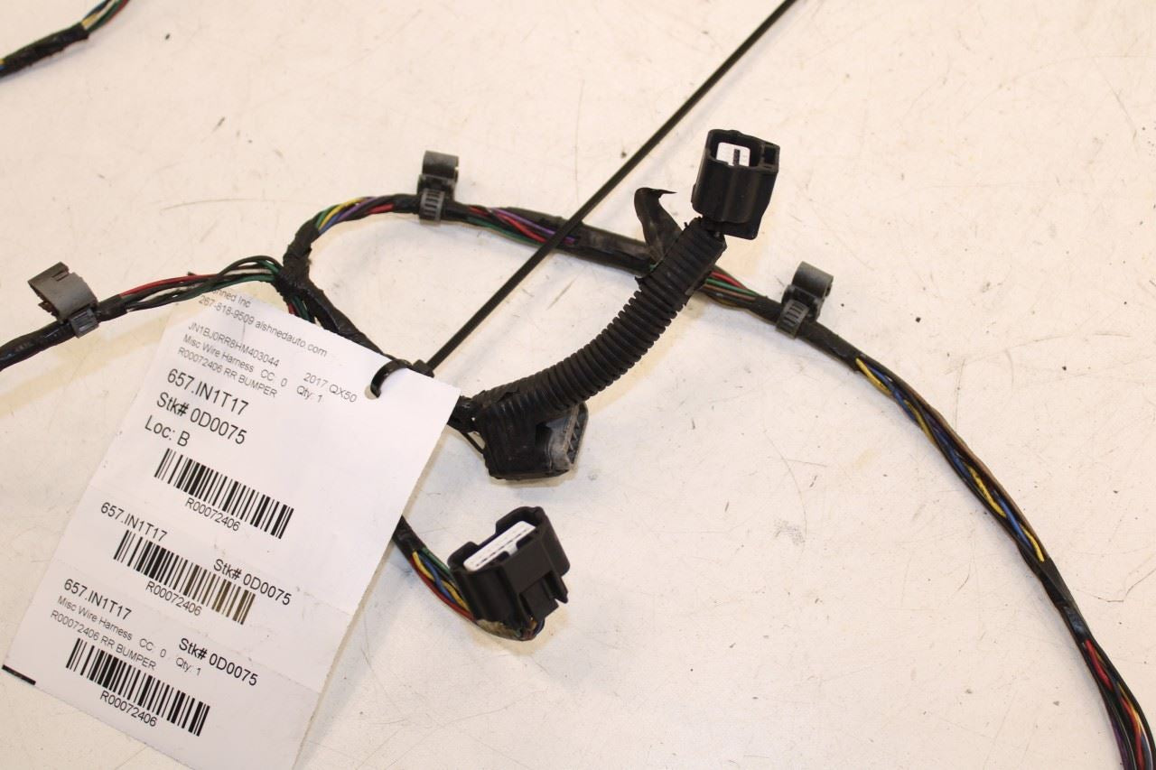 2015-2017 Infiniti QX50 Rear Bumper Wire Harness w/ Park Sensors 24093-5UB0B OEM - Alshned Auto Parts