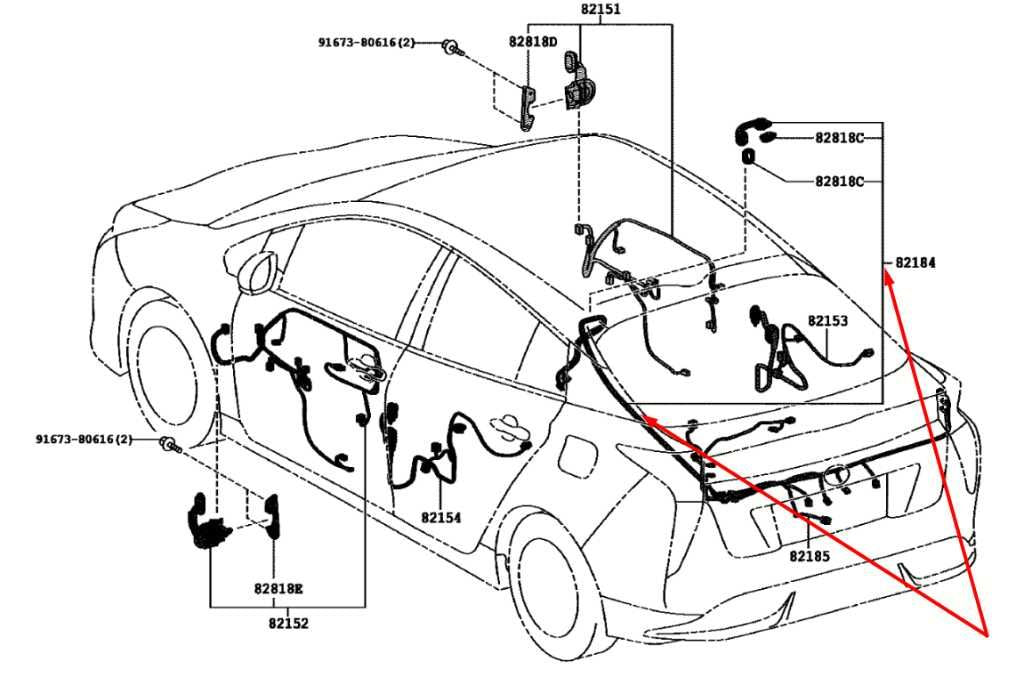 2016-2022 Toyota Prius Rear Trunk Tailgate Wire Harness 82184-47480 OEM - Alshned Auto Parts