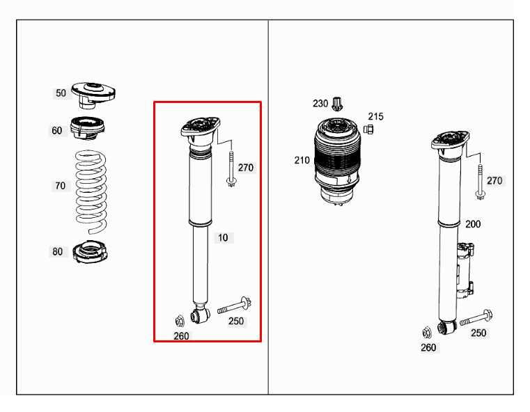 15-21 Mercedes-Benz C300 4Matic AWD Rear Suspension RH Side Shock Strut Absorber1
