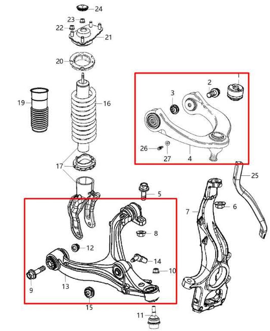 11-15 Jeep Grand Cherokee Limited 4WD Front RH Side Lower and Upper Control Arm - Alshned Auto Parts