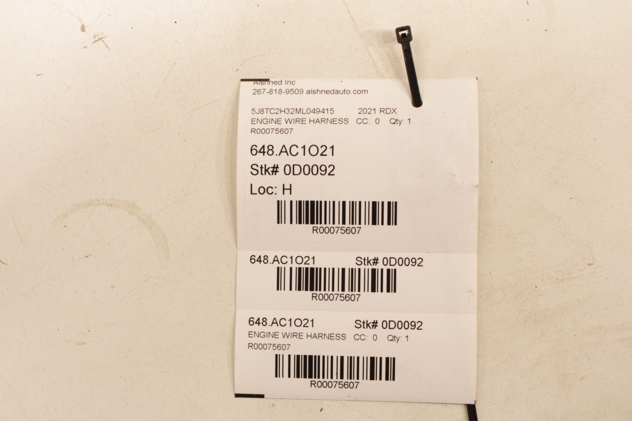 2021 Acura RDX SH-AWD 2.0L AWD Under Hood Engine Bay Wire Harness 32200-TJB-A02 - Alshned Auto Parts