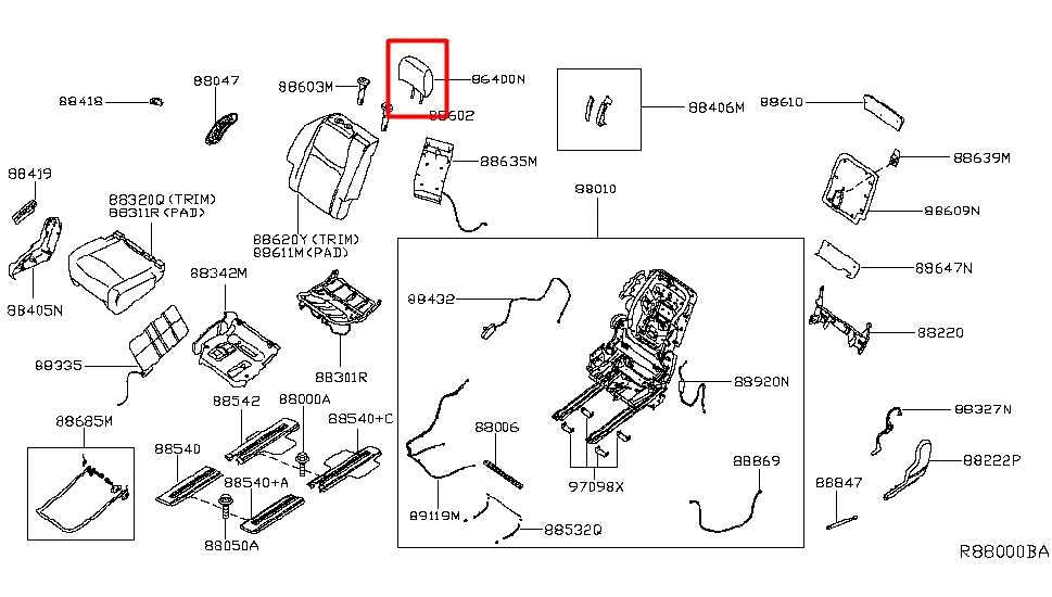 2016-20 Infiniti QX60 Rear Right Left Side and Center 2nd Row Seat Headrest Set - Alshned Auto Parts