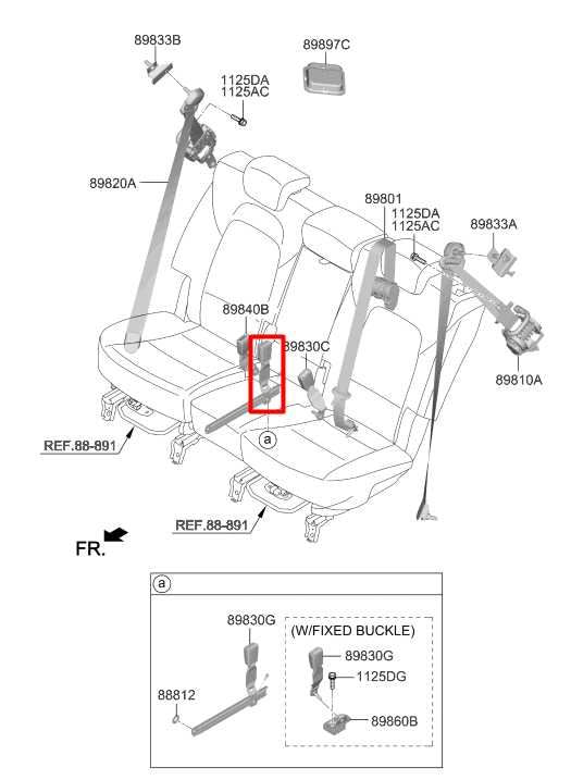 2019-2023 Hyundai Santa Fe SEL 2.4L AWD Rear Center 2nd Row Seat Belt Buckle - Alshned Auto Parts