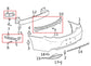 17-19 Buick LaCrosse Rear Bumper RH LH Side and Center Fascia Guide Bracket Set - Alshned Auto Parts