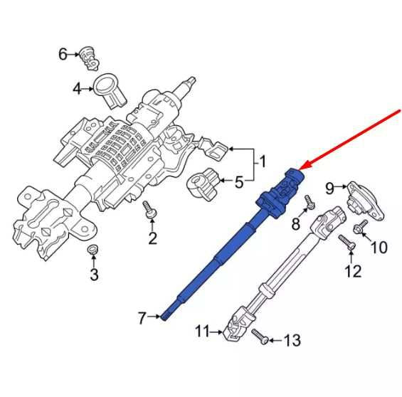 2015-2020 Ford F150 Steering Column Upper Intermediate Shaft HL3Z-3E751-F OEM1