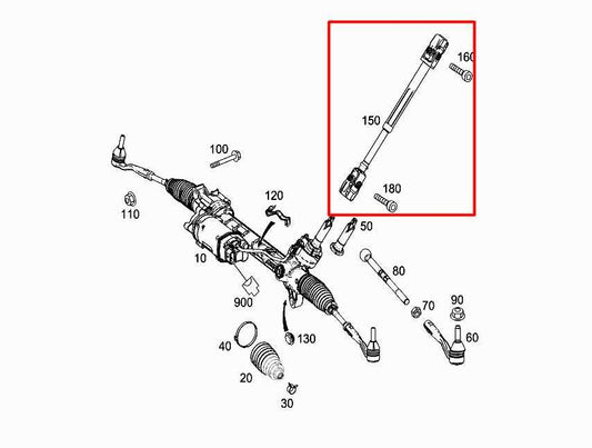 2012-2015 Mercedes-Benz ML350 3.5L RWD Steering Column Lower Intermediate Shaft - Alshned Auto Parts