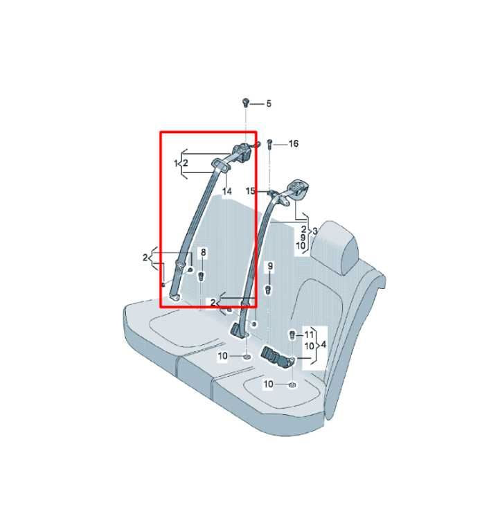 11-18 Volkswagen Jetta Sport Rear Passenger RH Side 2nd Row Seat Belt Retractor - Alshned Auto Parts