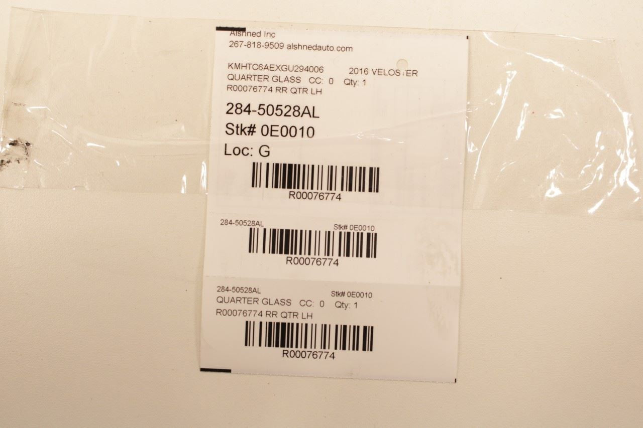 2011-2017 Hyundai Veloster Turbo Rear Left Side Quarter Window Glass 87810-2V000 - Alshned Auto Parts