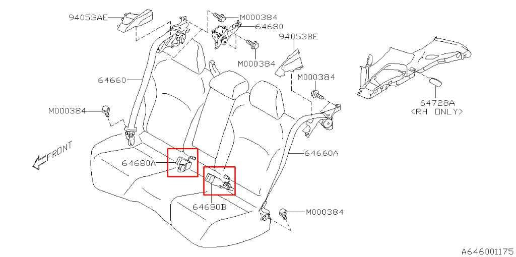 2017-21 Subaru Impreza Limited Rear Right Left Side 2nd Row Seat Belt Buckle Set1