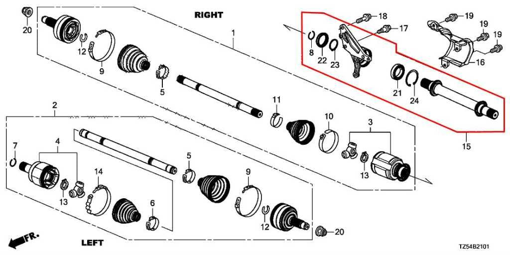 2016-2020 Acura MDX w/Technology Pkg AWD Front Right CV Intermediate Axle Shaft1