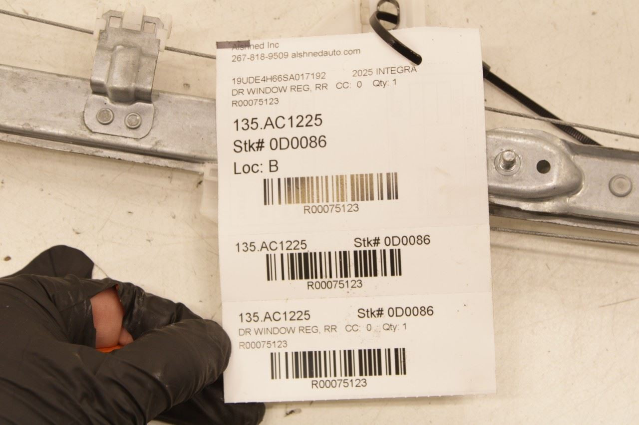 2023-2026 Acura Integra A-Spec Rear Right Side Door Window Regulator w/ Motor - Alshned Auto Parts