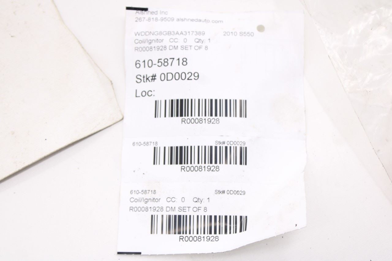 07-11 Mercedes-Benz S550 5.5L Engine Ignition Coil Set of 8 272-906-00-60 *ReaD*19