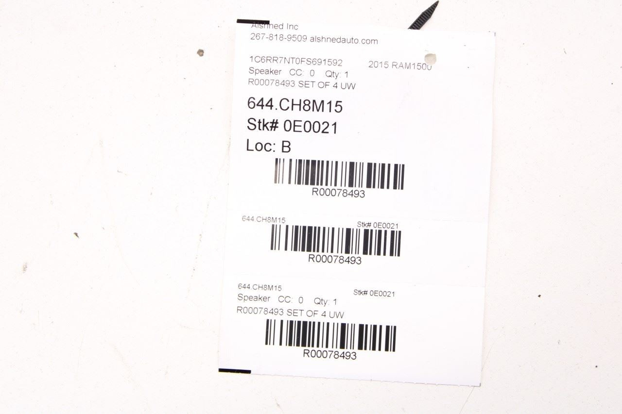 11-25 RAM 1500 Laramie Front and RR Right and Left Door Audio Speaker 52851560AA - Alshned Auto Parts