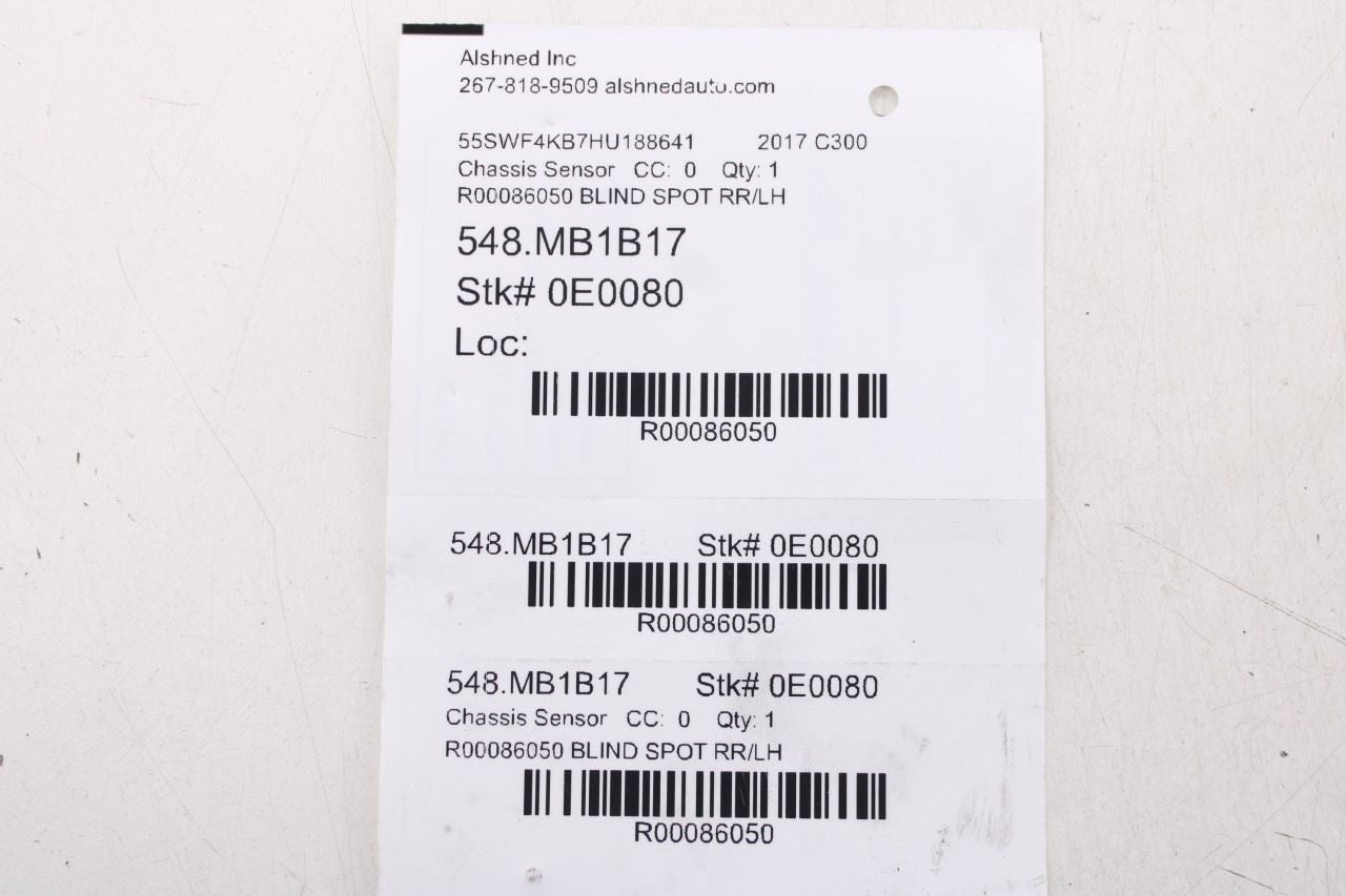 2012-2018 Mercedes-Benz C300 4Matic Rear Left Blind Spot Radar Sensor Module14