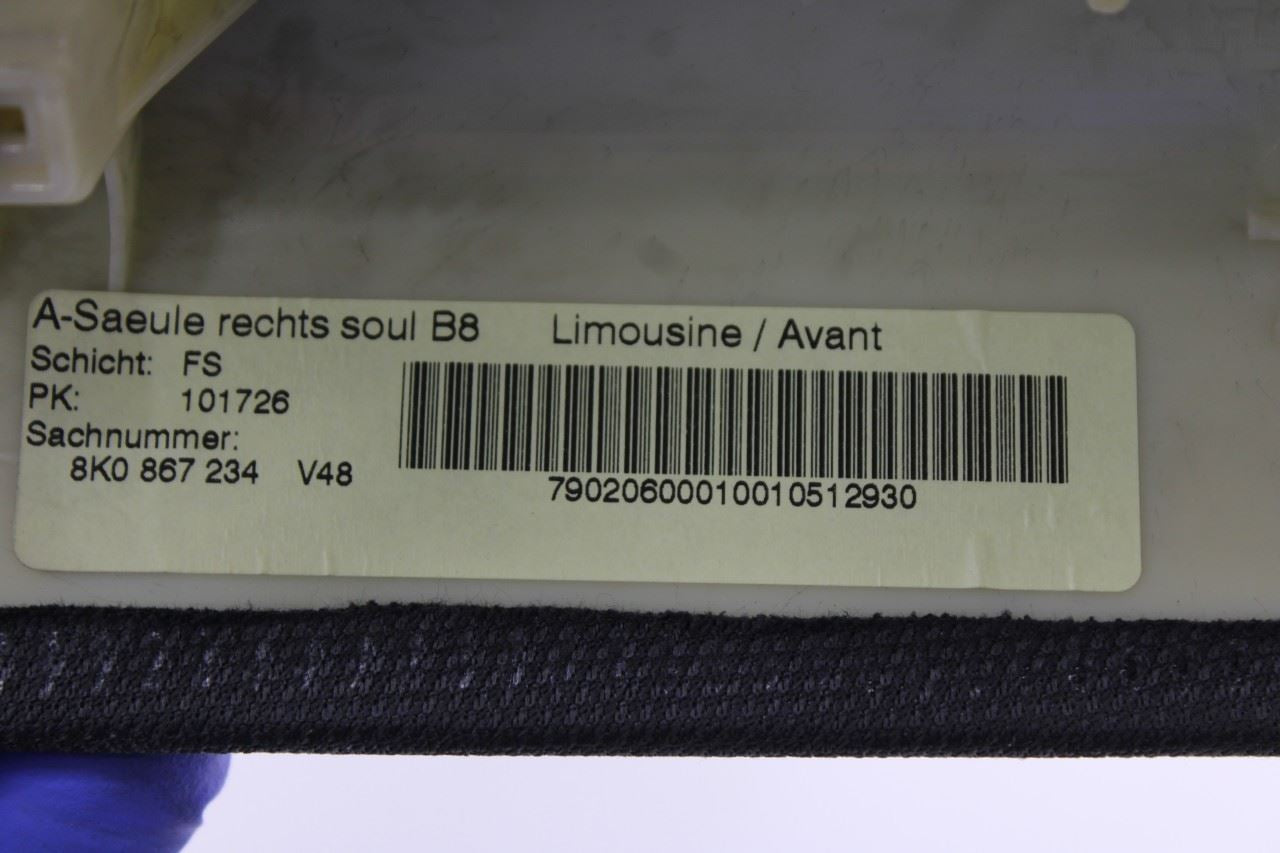 10-16 Audi S4 Front Right and Left Windshield A-Pillar Molding Trim 8K0-867-2338