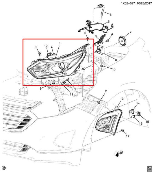 2018-21 Chevrolet Equinox LT 1.5L Passenger Right Side HID Headlight Lamp *ReaD* - Alshned Auto Parts