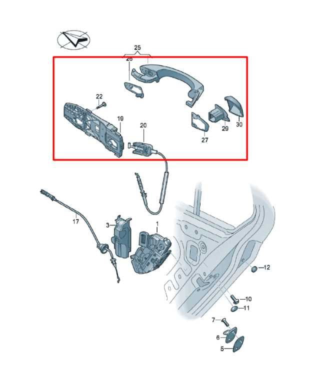 18-23 Volkswagen Atlas S 3.6L AWD Rear Passenger Right Side Door Exterior Handle - Alshned Auto Parts