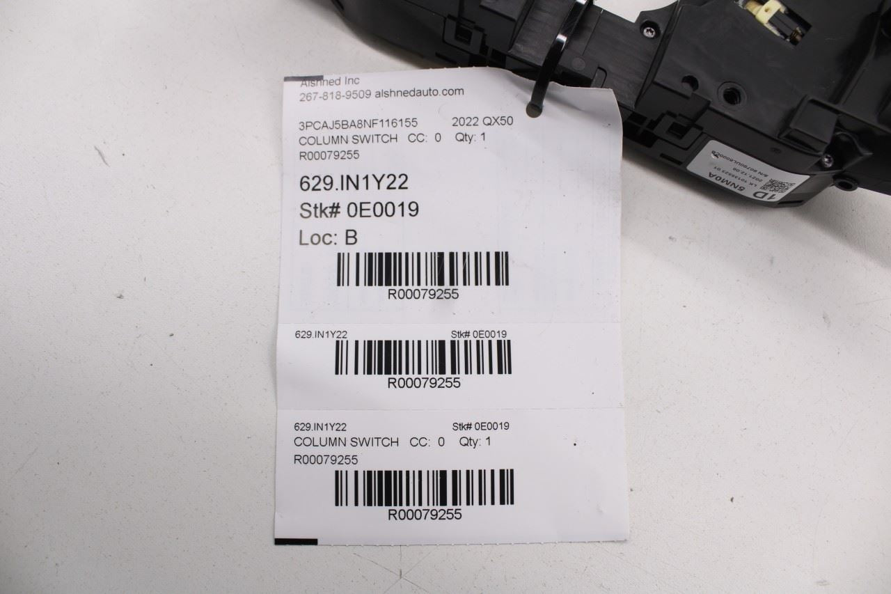 19-25 Infiniti QX50 Luxe 2.0L FWD Steering Column Light Turn Signal Wiper Switch - Alshned Auto Parts