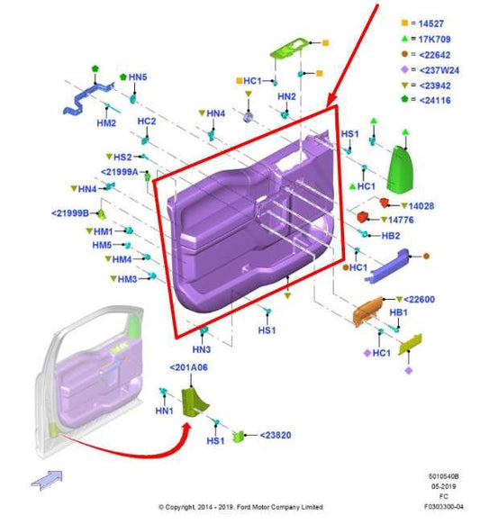 16-17 Ford F150 Limited Front Right Side Door Trim Panel GL3J-1823942-CL *ReaD* - Alshned Auto Parts