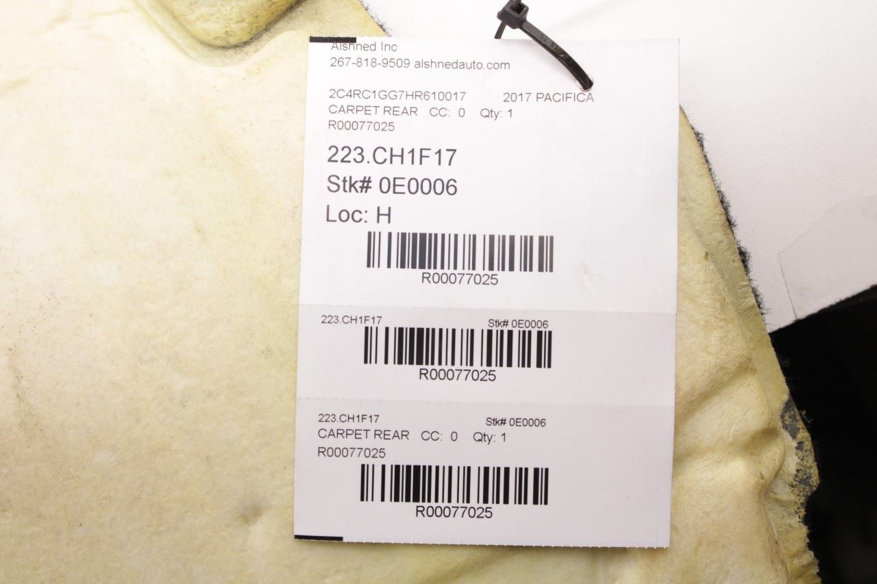 2017-20 Chrysler Pacifica Limited Rear 3rd Row RH LH Floor Interior Carpet Liner - Alshned Auto Parts