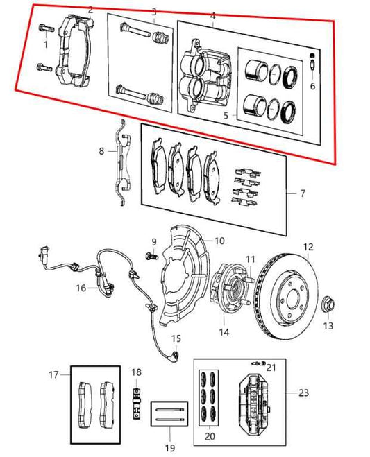 2011-22 Jeep Grand Cherokee Limited 3.6L 4WD Front Right Side Brake Disc Caliper - Alshned Auto Parts