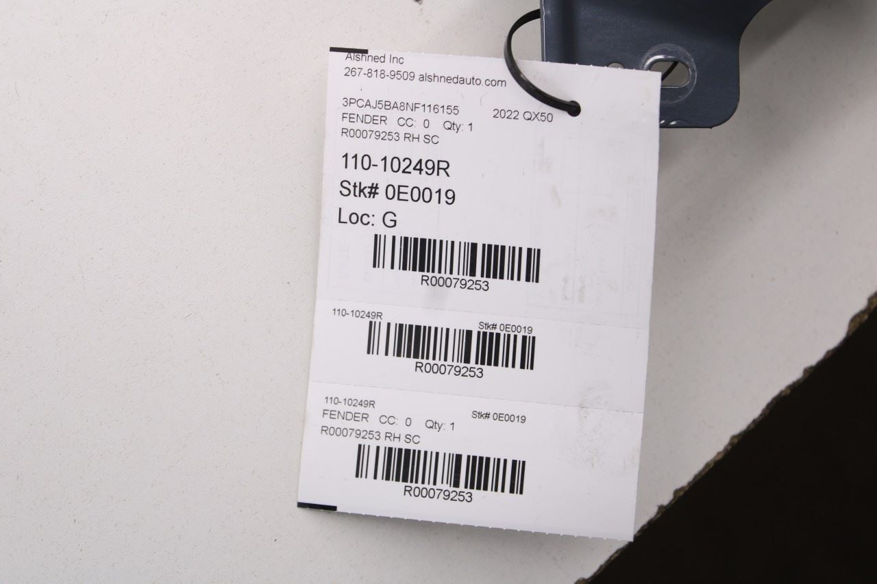 2019-2025 Infiniti QX50 LUXE Front Right Passenger Side Fender Panel F3100-5NAMA - Alshned Auto Parts