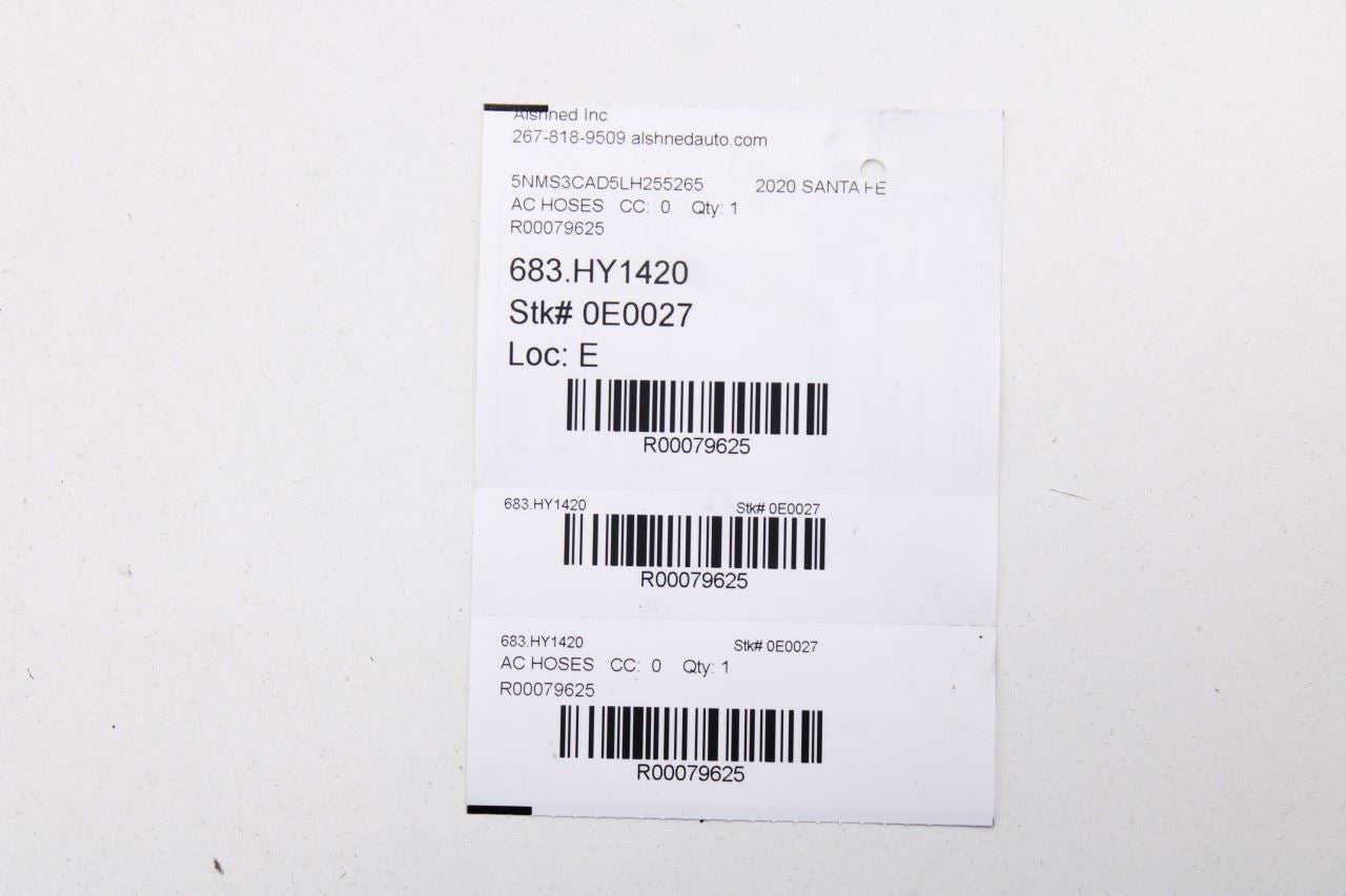 19-20 Hyundai Santa Fe SEL AC Conditioning Suction Liquid and Discharge Hose Set - Alshned Auto Parts
