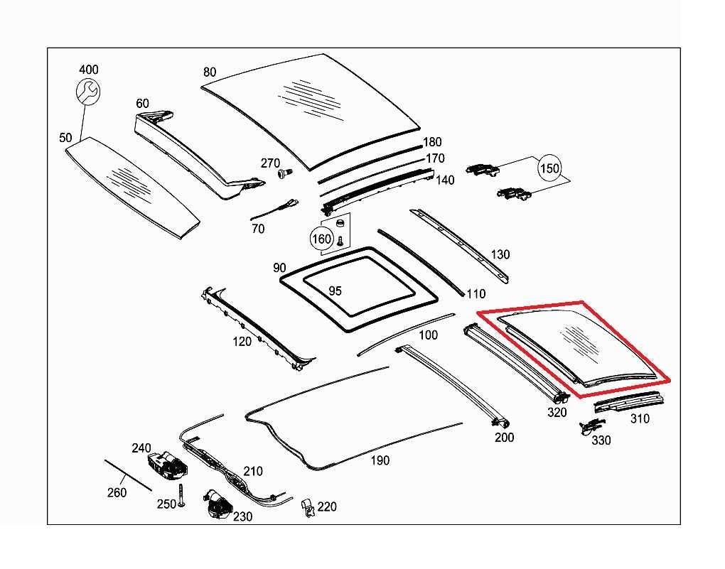 2015-2021 Mercedes-Benz C300 4Matic Roof Rear Sunroof Panel Glass 20578080009F671