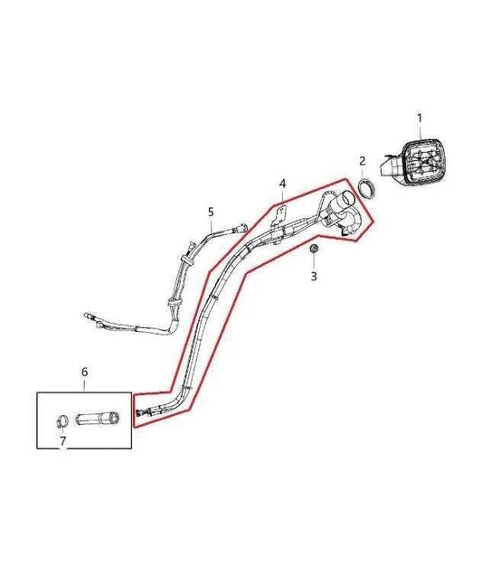 2014-2015 Dodge Durango SXT 3.6L Fuel Filler Neck Hose Tube Pipe 68243686AC OEM - Alshned Auto Parts
