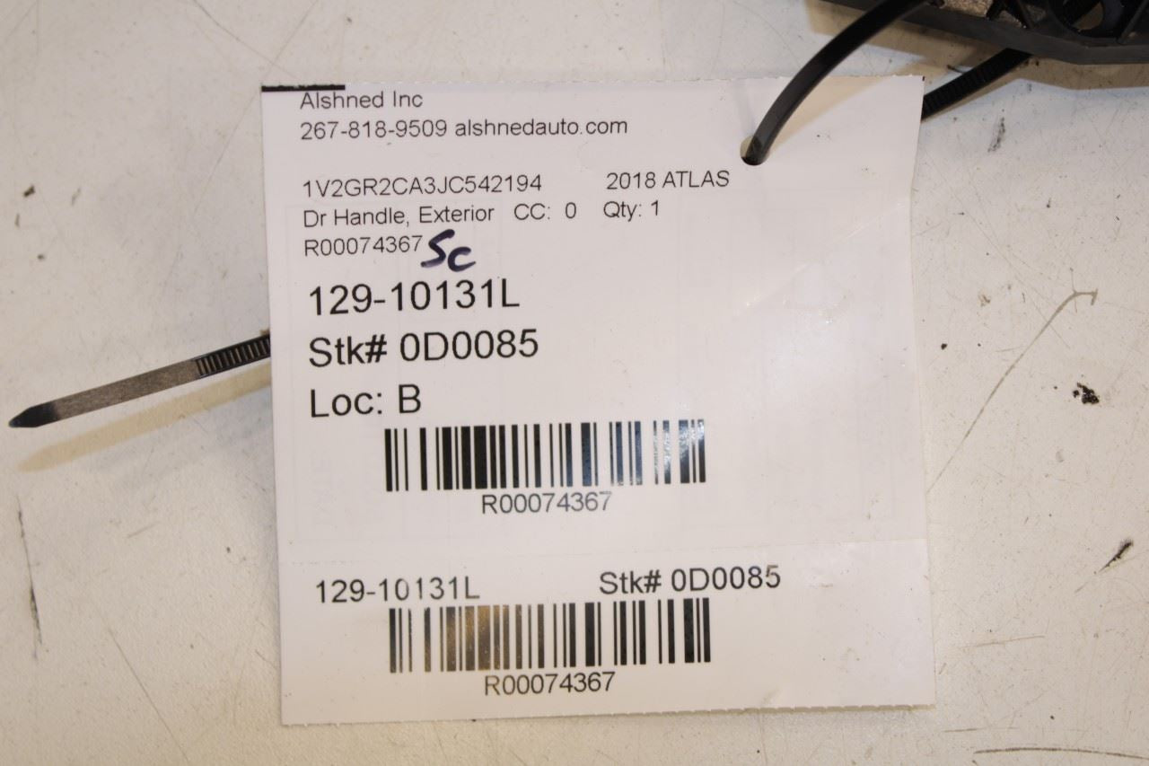 2018-2023 Volkswagen Atlas S 3.6L AWD Rear Driver Left Side Door Exterior Handle - Alshned Auto Parts