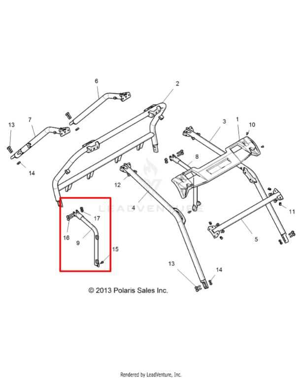 14-24 Polaris RZR XP 1000 Front Right Door Frame w/ Lower Door Mount Weld Frame - Alshned Auto Parts