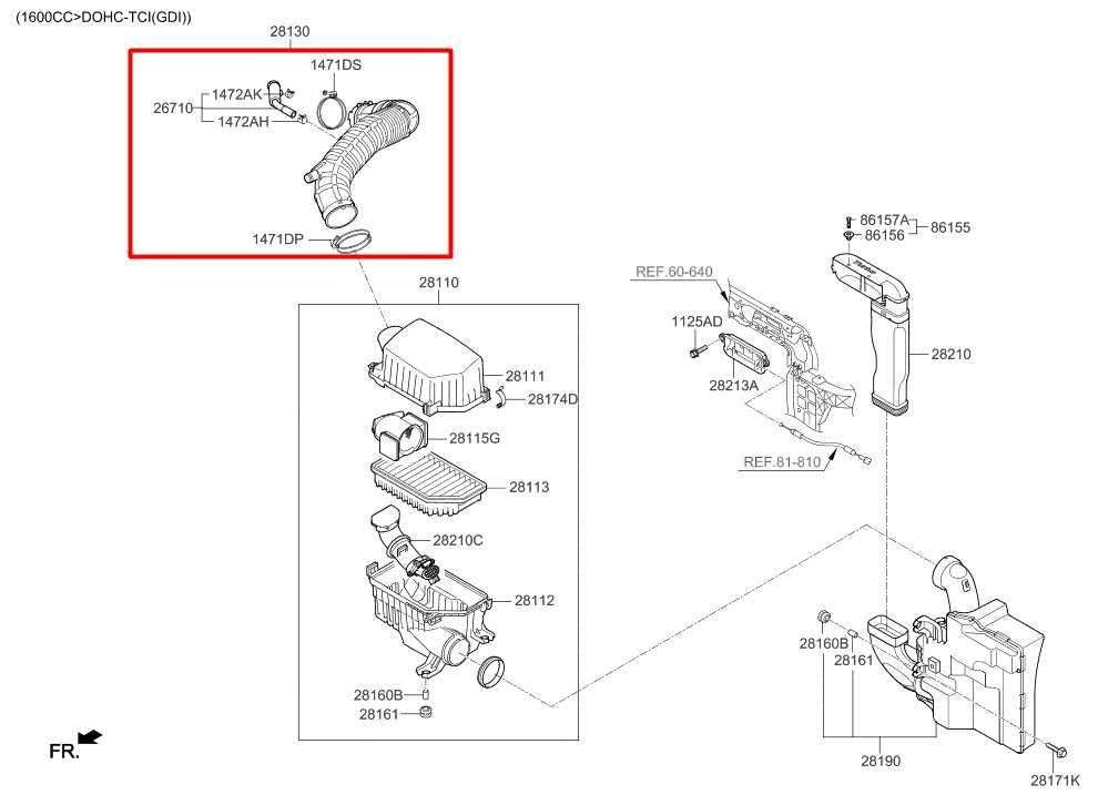 2011-17 Hyundai Veloster Turbo 1.6L FWD Air Intake Cleaner Tube Hose 28140-2V400 - Alshned Auto Parts