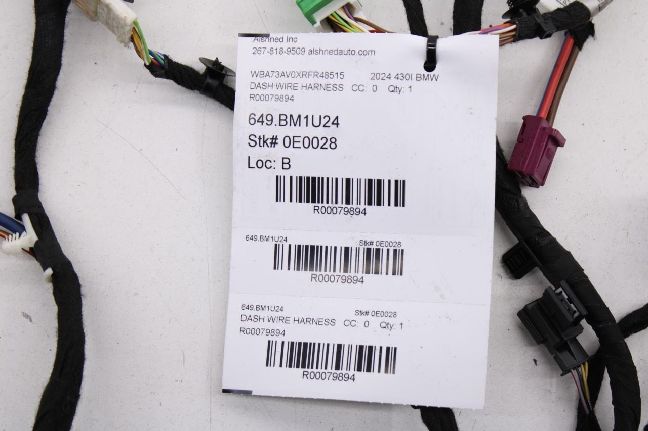 2022-2025 BMW 430i Gran Coupe xDrive Dash Instrument Panel Wire Harness 5A5F158 - Alshned Auto Parts