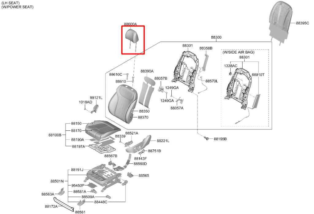 21-23 Hyundai Santa Fe SEL 2.5L AWD Front Left or Right Side Seat Headrest Cloth - Alshned Auto Parts